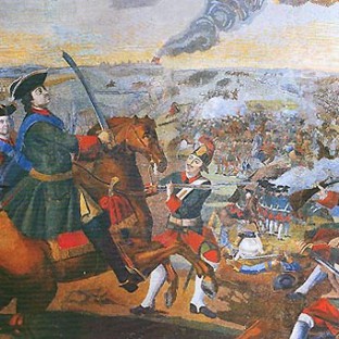 Полтавская битва, мозаика М. Ломоносова