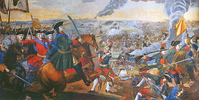 Полтавская битва, мозаика М. Ломоносова