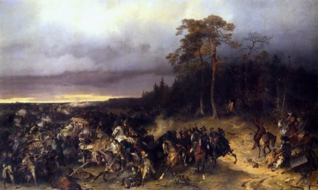 Сражение русских со шведами при деревне Лесной 28 октября 1708 года, А. Е. Коцебу