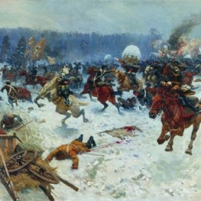 Атака шведов ярославскими драгунами у деревни Эрестфер 29 декабря 1701 года, М. Б. Греков