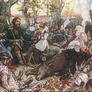 Отдых великого князя Владимира Мономаха после охоты, Виктор Михайлович Васнецов