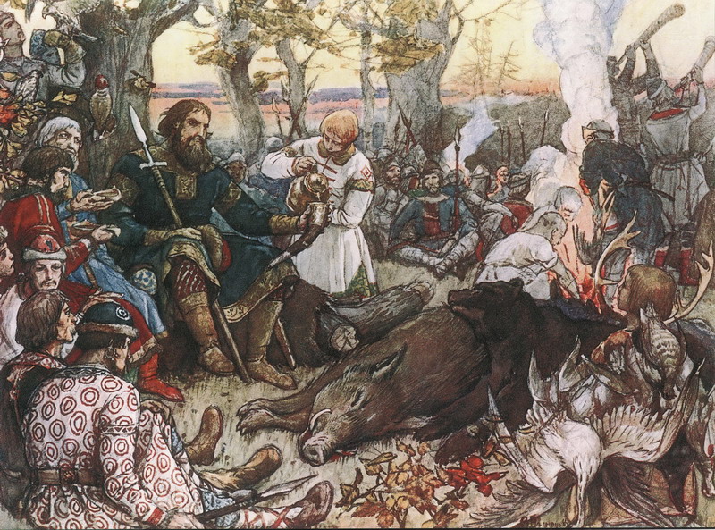 Отдых великого князя Владимира Мономаха после охоты, Виктор Михайлович Васнецов