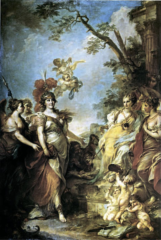 Екатерина II в образе Минервы, покровительницы искусств, Стефано Торелли