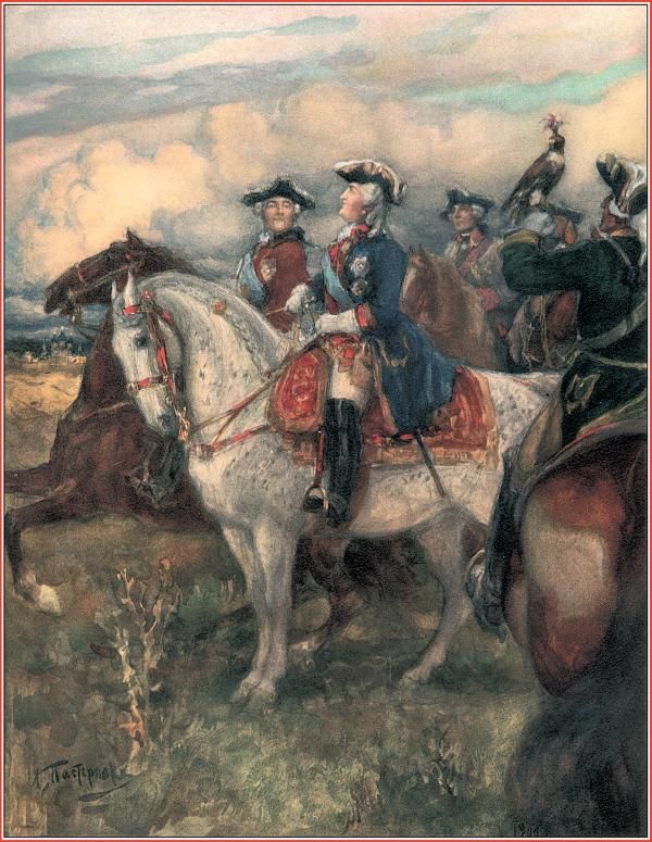 Выезд императрицы Екатерины II в мундире конной гвардии на охоту 3 сентября 1767 года, Леонид Осипович Пастернак