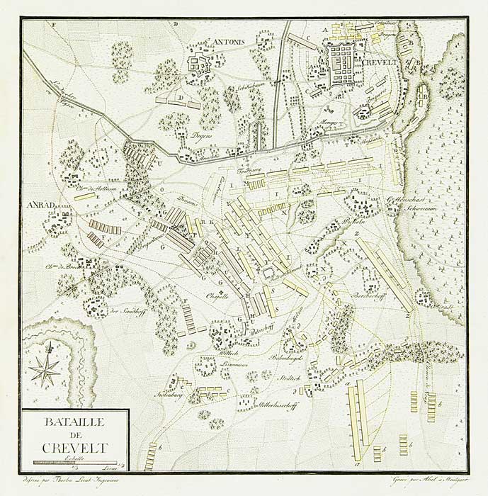 Битва при Крефельде, карта-схема