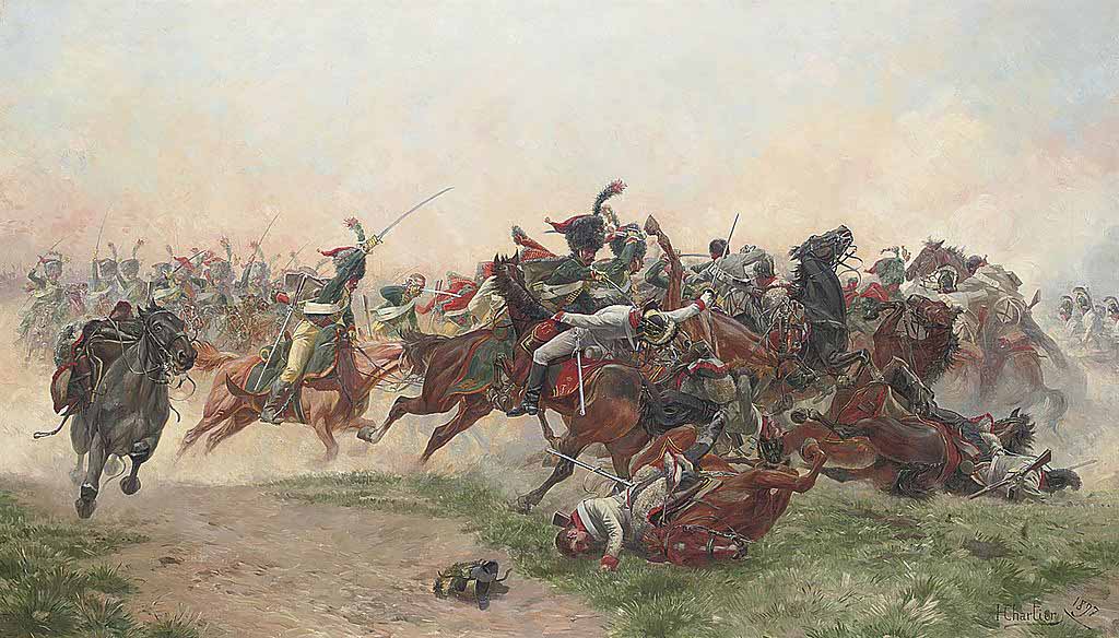Французская имперская гвардия атакует австрийских драгунов в битве при Ваграме, Шартье Анри-Жорж-Жак