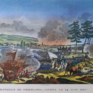 Битва при Фридланде, раскрашенная, Карл Вернет и Жак Франсуа Свеб