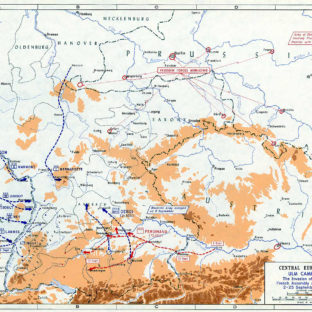 Ульмская кампания - вторжение в Баварию и французское собрание на Рейне, 2-25 сентября 1805 г., карта