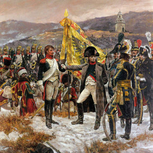 Наполеон на берегу ручья Литавы наградил солдата за храбрость во время битвы при Аустерлице, Ричард Кейтон Вудвиль