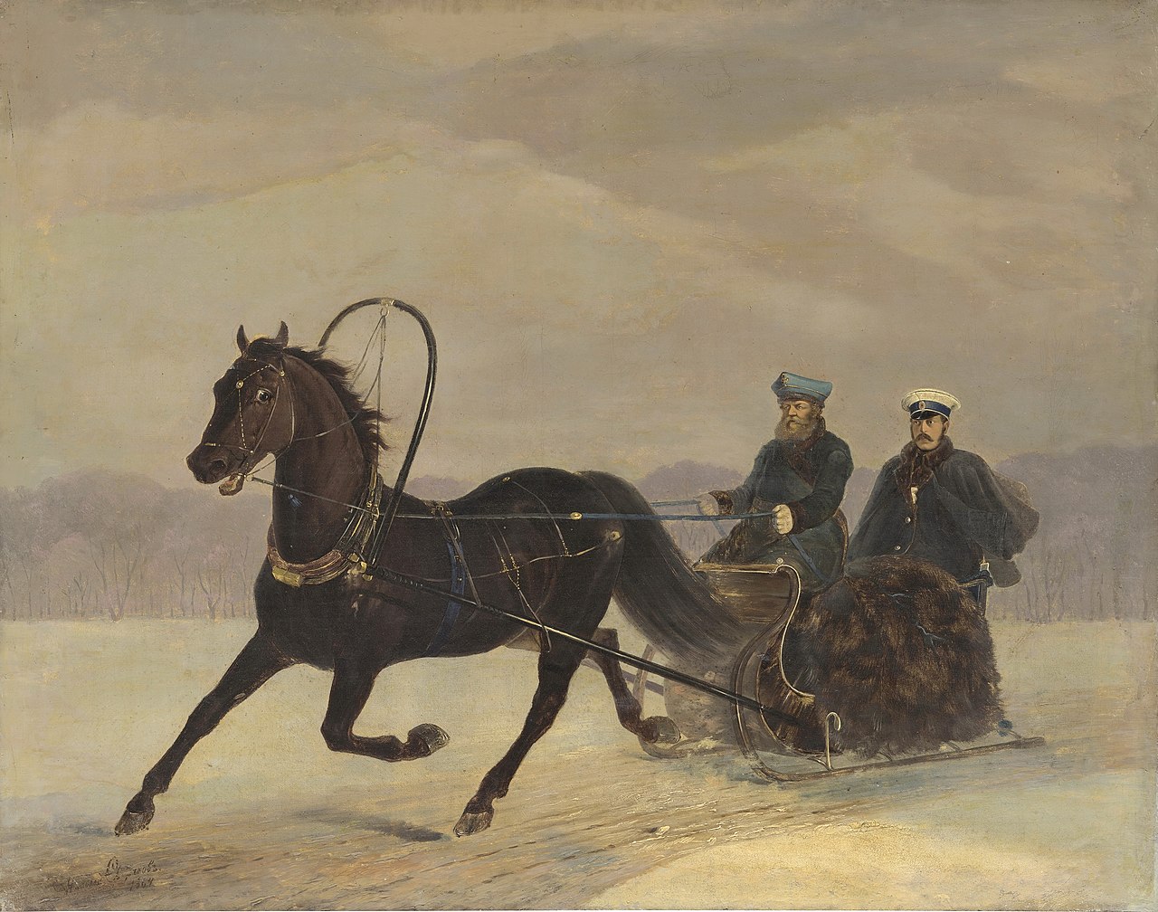 Император Николай I на зимней прогулке, Николай Сверчков