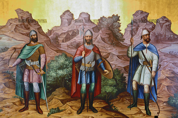 Первые Рюриковичи. Роспись восточной стены Грановитой палаты, братья Белоусовы